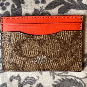 Coach C Signature Logo Business Card Holder